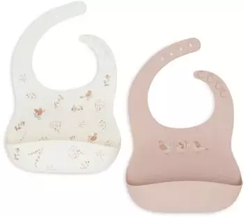 Jollein Lovely Birds Silikon-Lätzchen, 2er-Pack (029-007-67104)