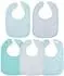 Bieco Baby-Lätzchen mit Klettverschluss, wasserdicht, Baumwolle, türkis, 5er-Pack (38000332)