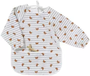 Vertbaudet Baby Ärmellätzchen mit Auffangtasche, bedruckt, mehrfarbig Fuchs