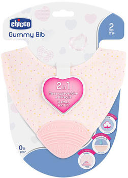Chicco Gummy Bib teether and bib 2 in 1 2m+ pink