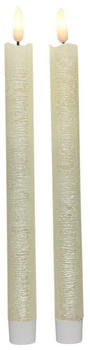 Marelida LED Stabkerzen 25cm 2er Set creme
