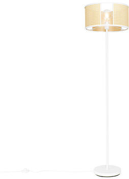 QAZQA Retro Stehlampe weiß mit Rattan 40 cm Akira