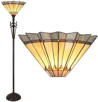LumiLamp Tiffany Stehlampe Ø 45x182 cm Gelb Braun