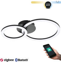 EGLO Deckenleuchte "PARRAPOS-Z Deckenlampe schwarz, TuneableWhite, ZigBee 3.0,