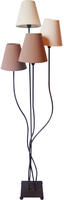 n&auml;ve Stehlampe "Boho" E14 1 Stk. 4flg., E14, Textilschirme 2x beige, 2x braun, inkl.