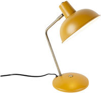 Qazqa Retro Tischleuchte - Milou - Gelb, Rund, max. 40W, Geeignet f&uuml;r LED, 38cm,