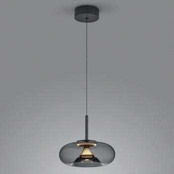 Helestra LED Pendelleuchte Sica in Schwarz-transparent und Gold 17W 1360lm schwarz