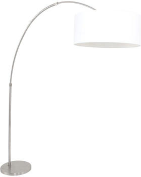 Steinhauer Stehleuchte Gramineus in Silber und Weiß E27 silber