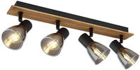 Spot - Claude - Braun - Holz Rauchglas - Buntglaslampe - - Globo