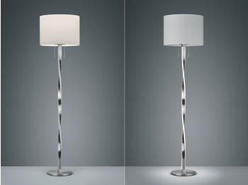Trio LED Stehlampe NANDOR mit Stoff Lampenschirm weiß und beleuchtetem Gestell