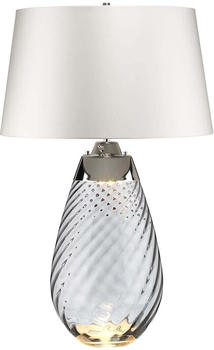 Elstead Lighting Lena Tischleuchte E27 74cm Rauchgetöntes Glas, Off-White Farbton Grauweiß