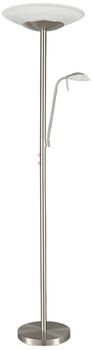 Lindby LED-Deckenfluter Ragna mit Leselicht, nickel matt
