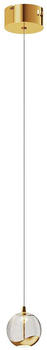 Lucande LED-Pendellampe Hayley mit Glaskugel, 1-fl., gold