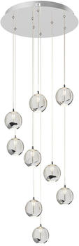 Lucande Hayley LED-Hängelampe, 9-flammig, chrom