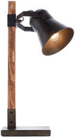Lampe Plow Tischleuchte Schwarz Stahl/holz 1x A60, E27, 10w, Geeignet F&uuml;r
