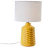 Brilliant Tischlampe Ilysa Stoffschirm weiß, Keramikfuß gelb