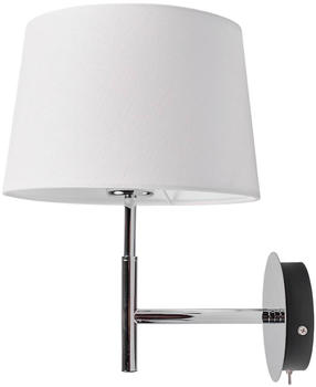 Lucande Wandlampe Dorothea mit weißem Stoffschirm