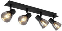 GLOBO LIGHTING Deckenstrahler "CLAUDE" E14 1 Stk. Deckenspot/schwarz/Glas rauchfarben