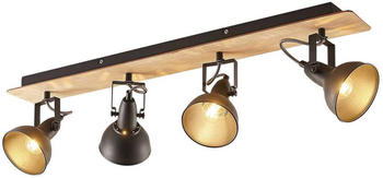 Lindby Aylis 4 Deckenleuchte Black/Wood (9626219)