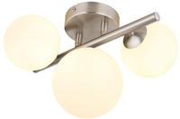GLOBO LIGHTING Deckenleuchte "RIHA" G9 1 Stk. Warmwei&szlig; Deckenleuchte Nickel, Glas