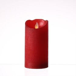 Marelida LED Kerze Twinkle Echtwachs H15cm rot (480598-1)
