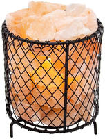 GLOBO LIGHTING Salzkristall-Tischlampe "STONE" E14 1 Stk. Salzstein, Dekolampe,