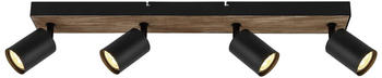 Brilliant Wandleuchte Jello Wood schwarz/holz vierflammig