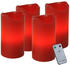 Marelida LED Kerzenset Echtwachs 10x5cm 4er Set rot