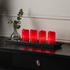 Marelida LED Kerzenset Echtwachs 10x5cm 4er Set rot