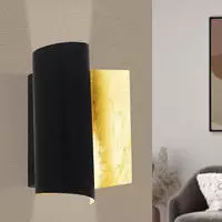 EGLO Wandleuchte "FALICETTO Wandlampe, schwarz-gold, Metall, exkl. Leuchtmittel...