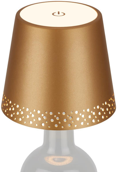 Briloner LED Flaschenlicht DxH 11x9 cm gold matt