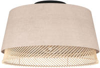 EGLO Deckenleuchte "TABLEY Deckenlampe, Wohnzimmerlampe, Leinen, Bambus, Natur, E27"