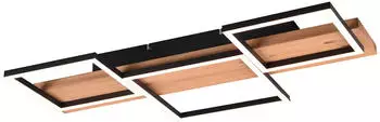 Trio LED Deckenleuchte Holzlampe Natur & Metall schwarz (622910332)