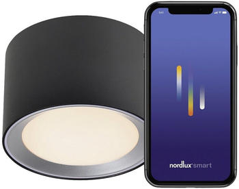 Nordlux Landon Smart LED-Deckenleuchte LED schwarz (2110840103) – Kabellose Steuerung schafft individuellen Lichtkomfort