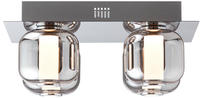 Brilliant LED Deckenleuchte Rafa in Chrom und Rauchglas 4x 5,5W 2200lm silber