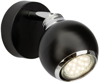 Brilliant LED Wandleuchte Ina in Schwarz und Chrom 3W 300lm GU10 schwarz