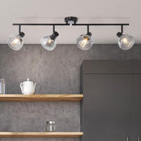 Brilliant Deckenstrahler "Reflekt" E14 1 Stk. Spotrohr 4flg schwarzmatt/rauchglas