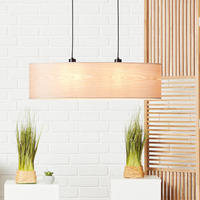 Brilliant Pendelleuchte "Romm" E27 1 Stk. 2flg oval holz hell/schwarz