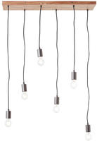 Brilliant Pendelleuchte "Rustik" E27 1 Stk. H&auml;ngelampe 6flg schwarz/holzfarbend