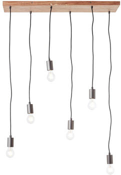 Brilliant Pendelleuchte Rustik in Natur E27 6-flammig braun