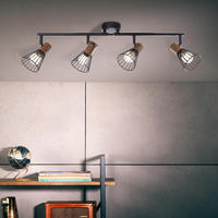Brilliant Deckenstrahler "Manama" E14 1 Stk. Spotrohr 4flg holz dunkel/schwarz matt