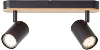Brilliant Deckenstrahler "Niels" GU10 Breite 35 cm, GU10, Metall/Bambus, schwarz