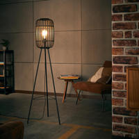 Brilliant Stehlampe "Woodrow" E27 1 Stk. dreibeinige Bambus Lampe, 130 x 45 cm, E27,