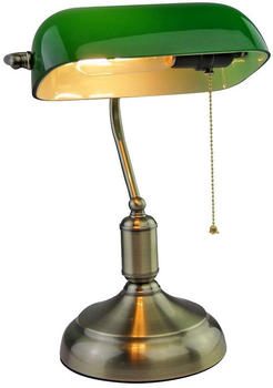 ETC Shop Antike Schreibtischlampe mit grünem Glasschirm (VT-7151)