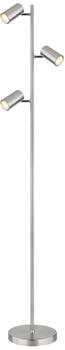Globo Stehlampe Robby Alu Eisen Stahl & Metall Silber Nickel matt (57910S)