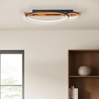 Brilliant LED Deckenleuchte Pirus in Schwarz und Natur-dunkel 2x 15W 2300lm schwarz