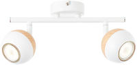 Brilliant LED Deckenleuchte Scan in Weiß und Natur-hell 2x 3W 600lm GU10 2-flammig weiß