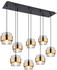 Globo Hängeleuchte Klar Schwarz Messing Metall Glas 31.5x120 cm (4558451701)
