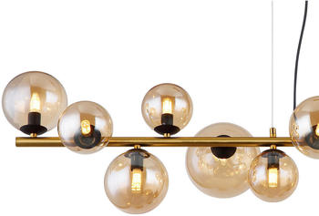 Globo LED-Hängeleuchte Schwarz Transparent Messing Metall Kunststoff Glas 34.5x120 cm (4558456706)