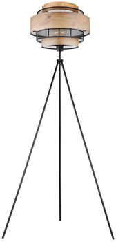 Globo Stehleuchte Schwarz Metall Holzoptik 150 cm (4558458103)